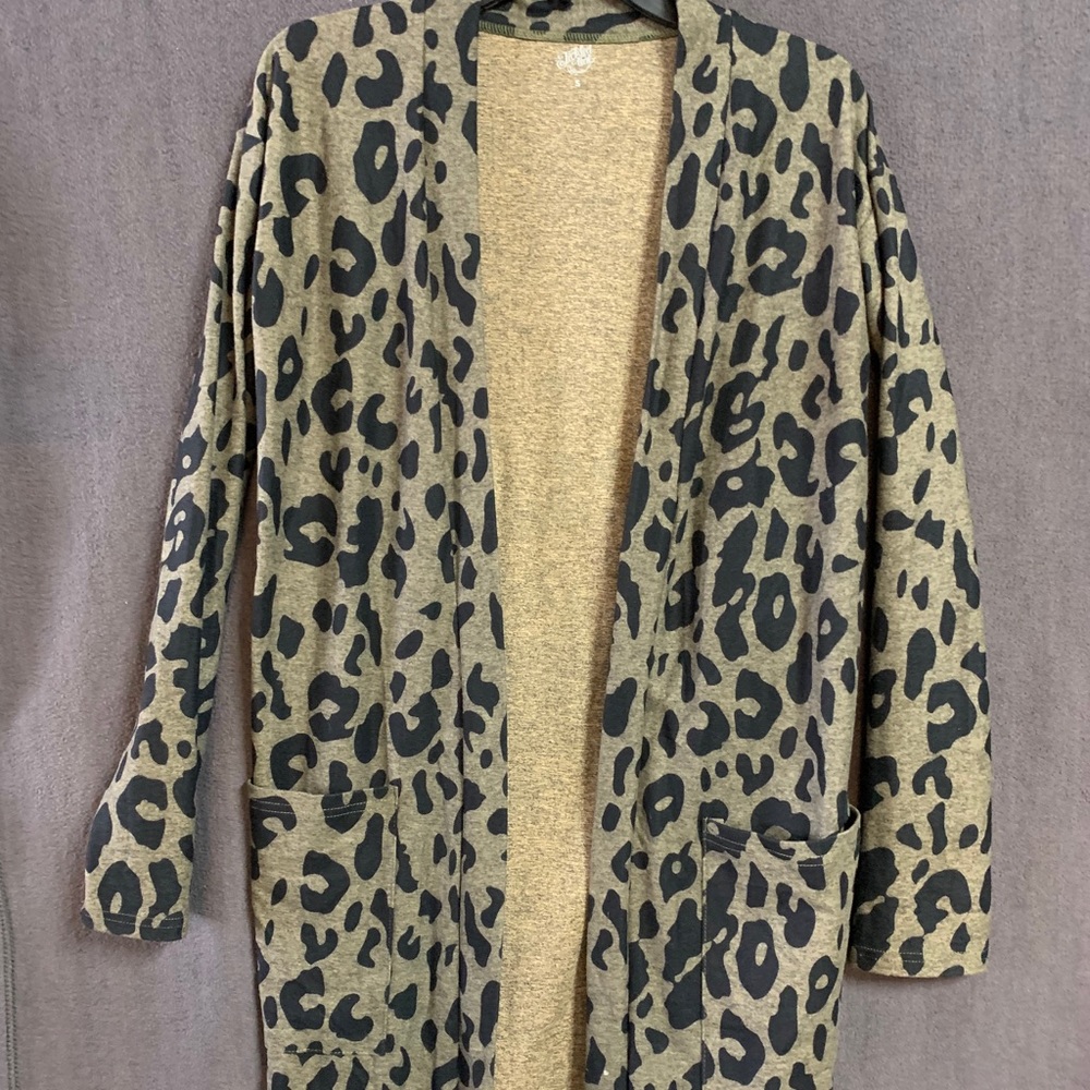 Leopard Print Long Cardigan